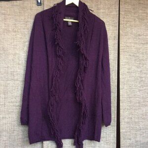 Fenn Wright Manson merino wool long fringed cardigan sweater.